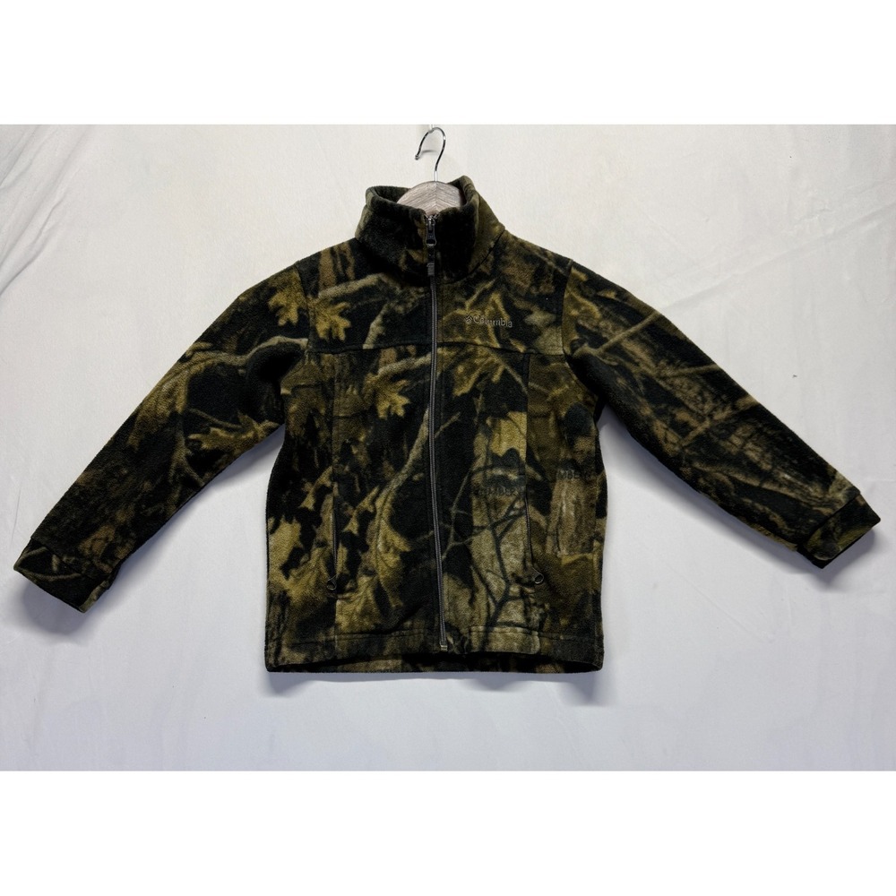 Columbia Sportswear Fleece Jacket Boys XS (6/7) Multi Camouflage Print Full Zip